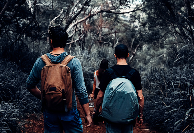 Wanderrucksack mit und ohne Regenhülle