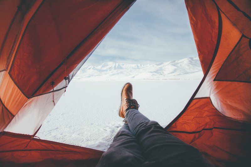 zelt im Schnee zeltheizung