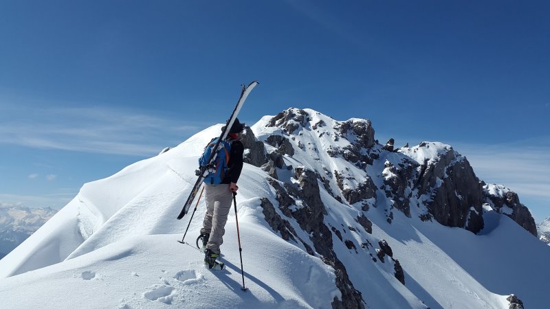 Tourenski heißt mit den Ski auf den Berg