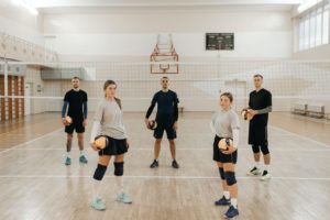 Volleyball Team in der Halle