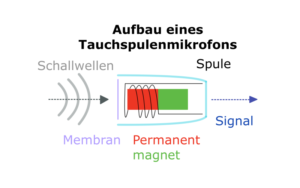 Aufbau eines Tauchspulenmikrofons 