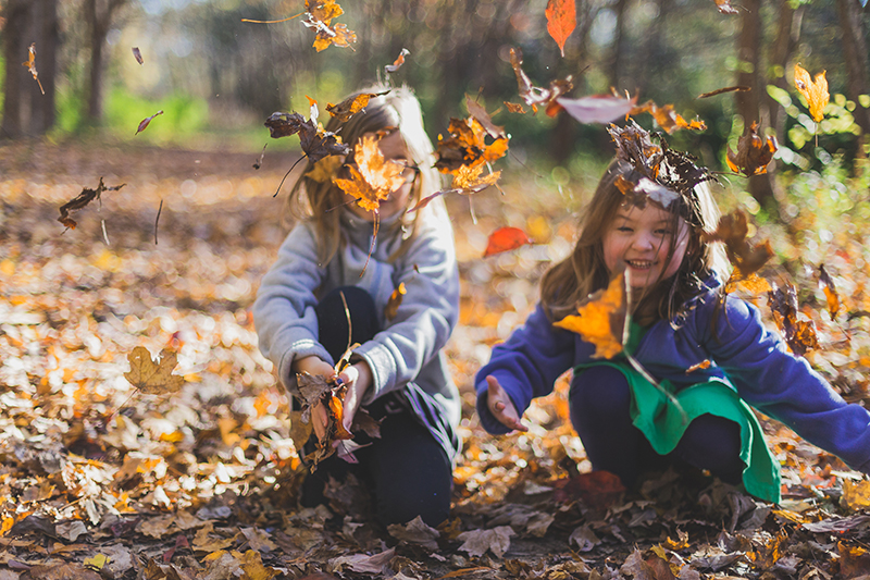 Kinder spielen in der Natur