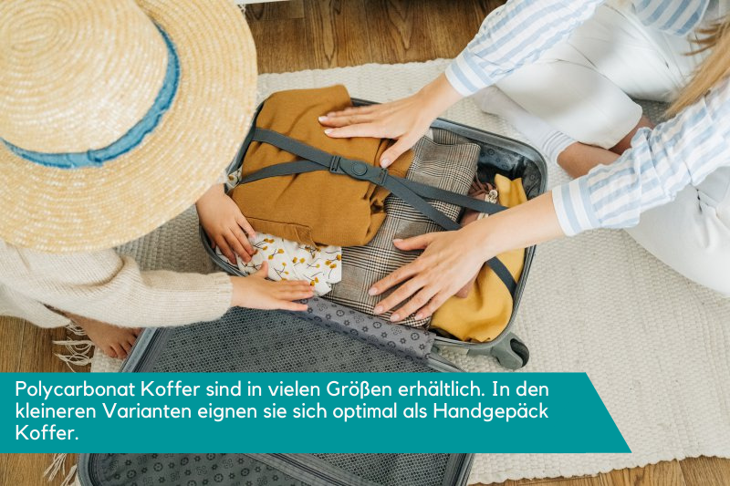 Offener Polycarbonat Koffer mit Packriemen