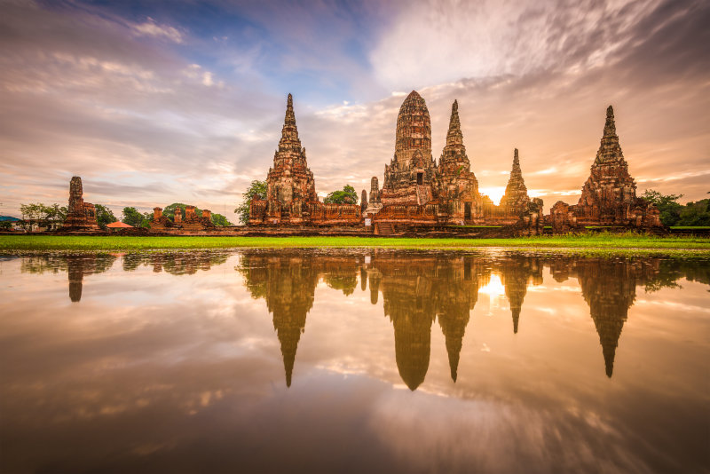 Tempelruine in Ayutthaya in Thailand