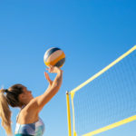 Volleyball Test von einer Frau