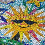 Sonne mit Mosaik gelegt