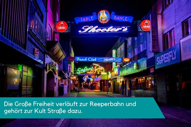 Die Straße Große Freihei angrenzend zur Reeperbahn.