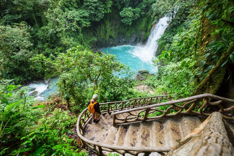 Nationalpark Rio Celeste Wasserfall und Fluss 