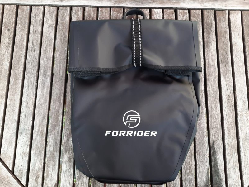 Die Vorderseite der Forrider Pro Fahrradtasche.